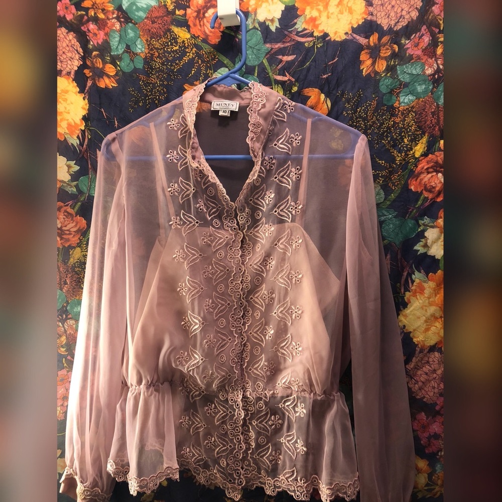 Vintage Muney New York boho laced blouse